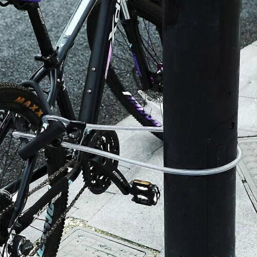 U-Lock Bicycle Lock with 2 Keys and 12m Steel Flex Cable + Frame Mounting Bracket for MTB Scooters Security 2