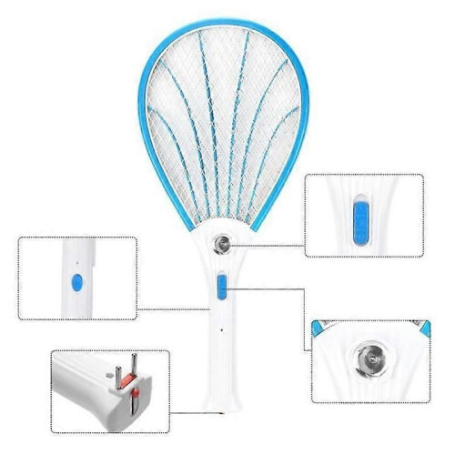 Tapette à moustiques électrique rechargeable Zapper Executioner Bug Bat Insect Racket avec lampe LED 2
