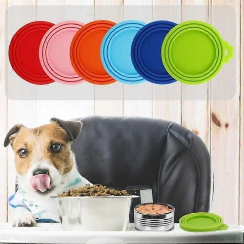 6 coperchi per cibo per cani, coperchi in silicone riutilizzabili per cibo per cani e gatti 2