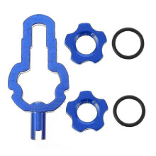 (Blue) 1 Set Bike Core Nut Bike Wheel Converter Nut Wheel Rim Conversion Nut