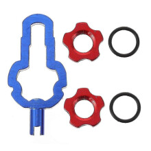 (Red) 1 Set Bike Core Nut Bike Wheel Converter Nut Wheel Rim Conversion Nut