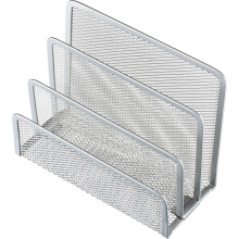 Letter Rack Silver Metal Desktop Organizer for Letters and Documents, Modern Design