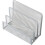 Letter Rack Silver Metal Desktop Organizer for Letters and Documents, Modern Design 1