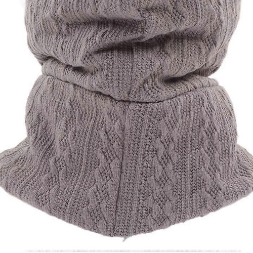Dam vintermössa Scarf Stickad Mjuk Mode Bekväm julklapp - Grå 2