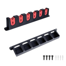 (Red) 6 Hole Fishing Rod Display Stand Vertical Fishing Pole Rack Rod Storage Tool