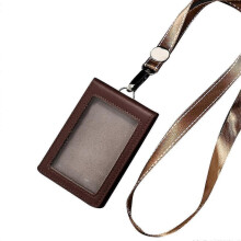 (coffee jumper) Professional Badge Holder with Clear ID Window Credit Card Slot and Lanyard Convenient for Work and School