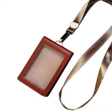 (Red brown jumper) Professional Badge Holder with Clear ID Window Credit Card Slot and Lanyard Convenient for Work and School