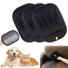 Cat Brush Glove, 2025 Reusable Fingerless Fur Gloves, Magnetic Hair Remover for Clothes and Sofas, 3 Pieces Set