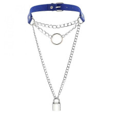 (Royal blue) Vintage Choker Collar Necklace,punk Goth Pu Leather Collar Choker Necklace For Men Women Girls Boys