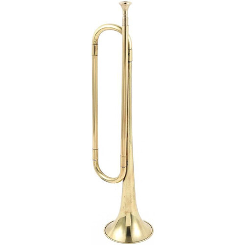 C Flat Bugle Brass Marching Signal for Band and Cavalry Beginners, Portable Lightweight Design, Durable Construction 1