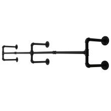 Industrial Tube Hanger Metal Wall Mounted Black