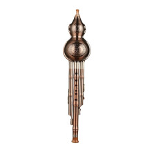 Hulusi Instrument C-Ton B-Dur 7-Loch Anti-Fall Professional Bronze Flute for Beginners Adults Bb Key