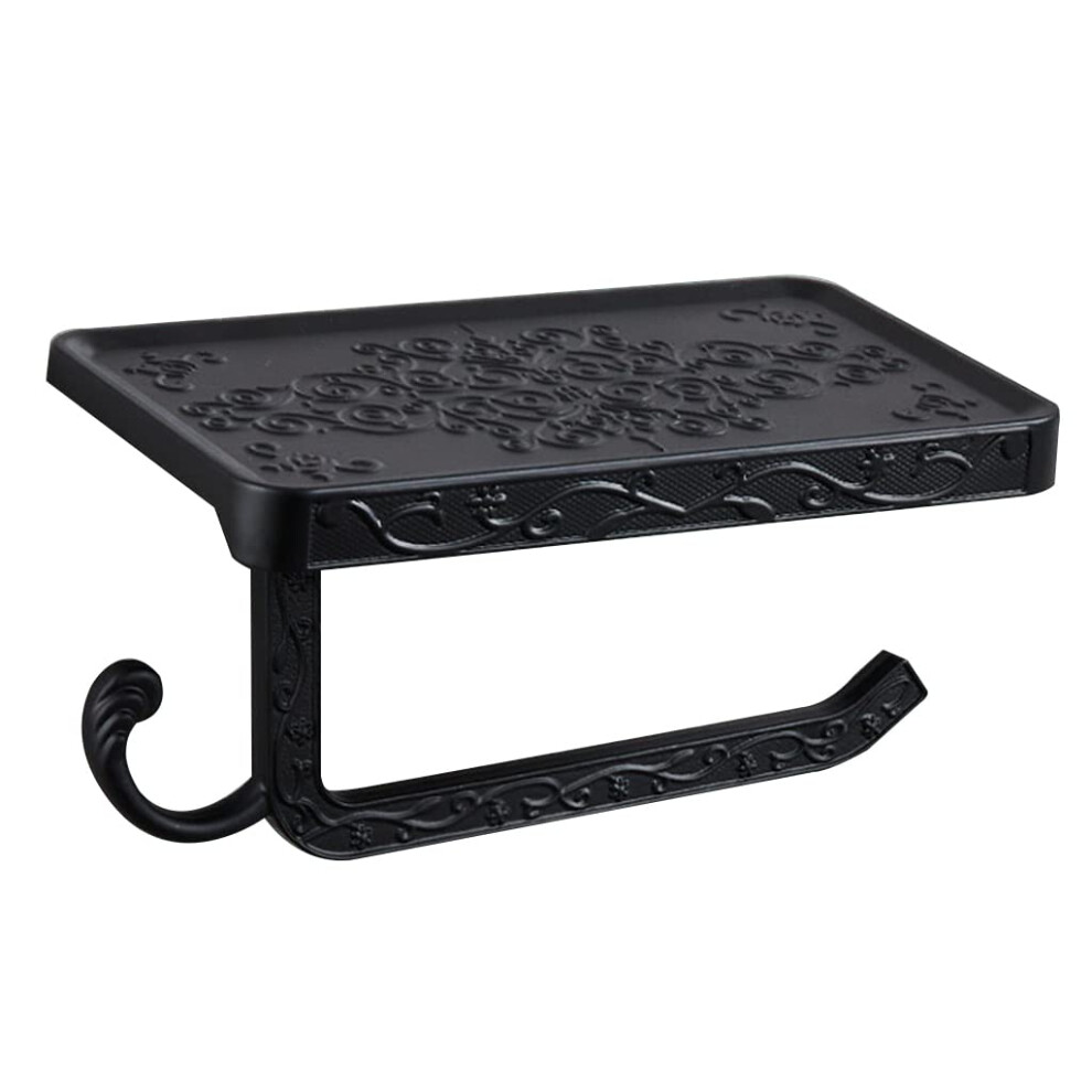 KÃ¼chenbadregale Toilettenrollenpapier Rack Schwarz Mit Telefonregal Wandhalterung Nicht Perforiert FÃ¼r Badezimmer-image-OPC-PK7ZVW7-NEW