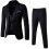 (M, Black) Men's 3 Piece Slim Fit Suit Set One Button Solid Jacket Vest Pants Business Set 1