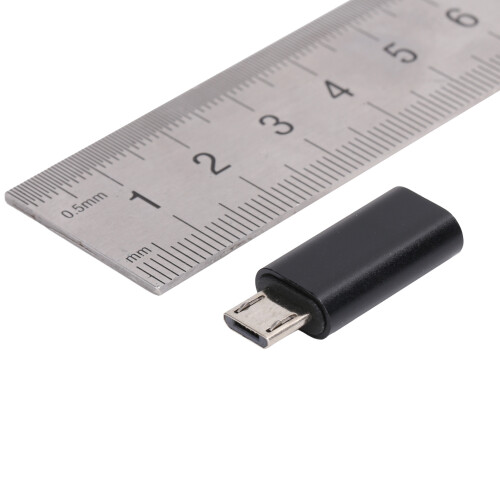 USB-C auf Micro-USB Adapter für Smartphone-Ladung und Datentransfer Schwarz 2