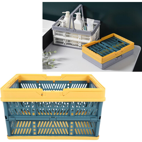 Plastic Folding Containers and Storage (Large Size, Yellow-Green, Durable Material) 1