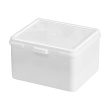 Small Bin Lid - Rectangular Storage Box for Small Cards in Milky White - Stackable Wooden Storage Box with Card Sleeve
