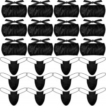 100 Pcs Women Disposable Underwear Set,Disposable Bras and Thong Panties for Spa,Disposable Strapless Underwear Spray (Black) easter premium Zekai