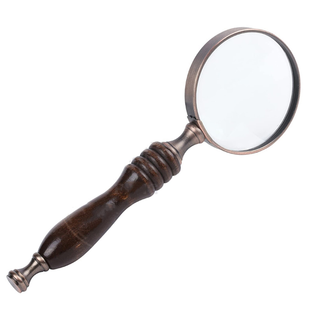 Handheld Metal Magnifier 10x with Ebony Handle Classic Retro Style Reading Aid Tool for Seniors UC32