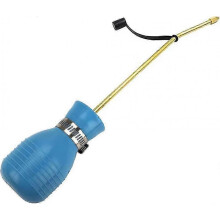 (Blue) Pest Control Bulb Sprayer Powder Duster, Diatomaceous Earth Pesticide Sprayer Applicator with Long Copper Tube, Garden Puffer