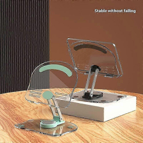 (White) 360-Degree Rotating Acrylic Tablet Stand, Multi-Functional Desktop Holder 1