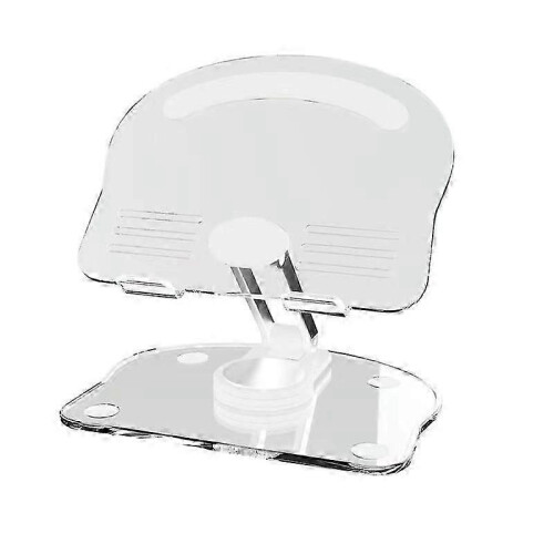 (White) 360-Degree Rotating Acrylic Tablet Stand, Multi-Functional Desktop Holder