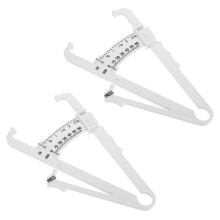 Body Fat Caliper 2-Pack, Portable Skinfold Measurement Tool for Men, ABS Plastic, White, Accurate Body Composition Measurement