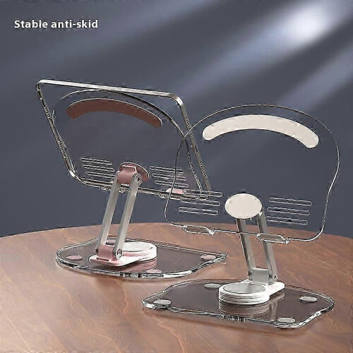 (White) 360-Degree Rotating Acrylic Tablet Stand, Multi-Functional Desktop Holder 2