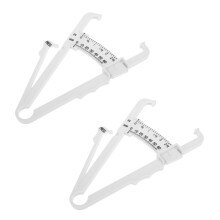 Digital Body Fat Caliper 2 Pack, Portable ABS Measuring Tape for Men, Skinfold Thickness Gauge, White Body Measurement Tool