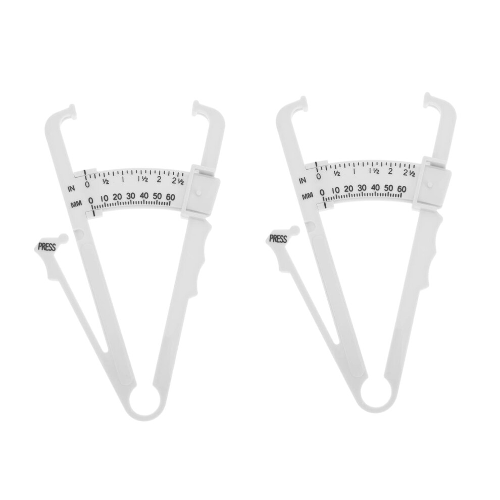 White Fat Brake Caliper Body Tape Measure - Pack Of 2 Digital Waist And Chest Calculator Tool, Portable Abs Plastic,