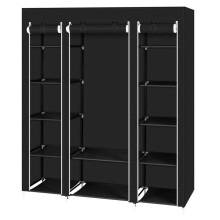 (Black) Extra Strong and Durable Gray 12 Drawers Portable Clothes Closet Wardrobe Storage Organizer with Non-Woven Fabric Quick and Easy to Assemble