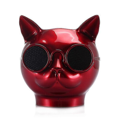 (Red) T8 Mini Cat Shape Stereo Wiress Bluetooth Speaker Blue Zekai
