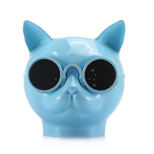 (Blue) T8 Mini Cat Shape Stereo Wiress Bluetooth Speaker Blue Zekai