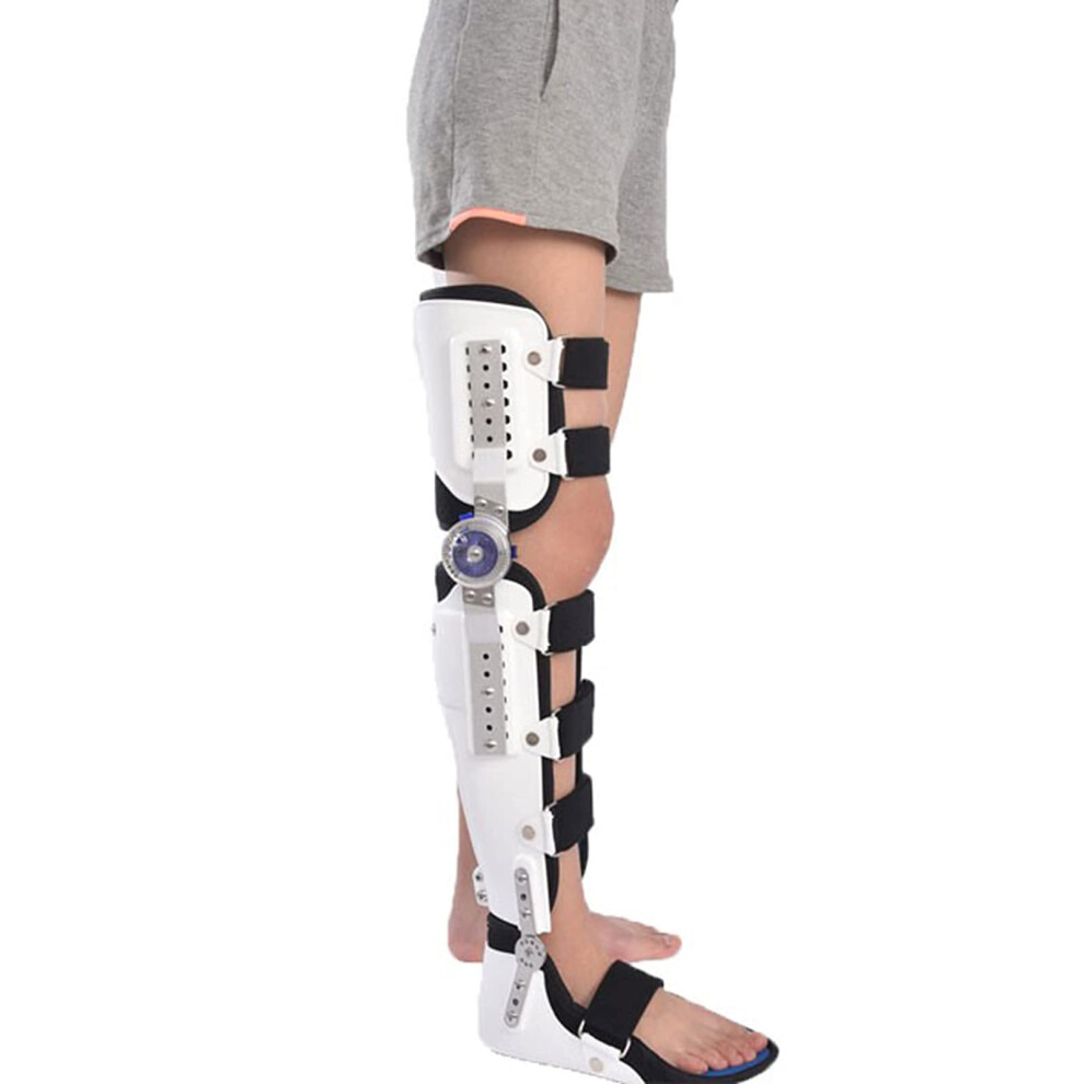 Knee Brace With Hinge, Joint Stabilizer, Adjustable Size, Right Leg Support, Ankle-Foot Orthosis, Thigh-Knee-Ankle Support