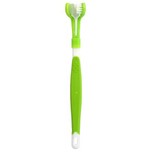 Cat Tooth Brush - 3 Sided Soft Rubber Bristles Oral Care Tool for Cats | Hellgrün Color, 1 Piece