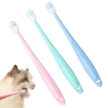 Cat Toothbrush Pack of 3, 360 Degree Soft Silicone Toothbrush for Small Pets, Reusable Dental Cleaning Set