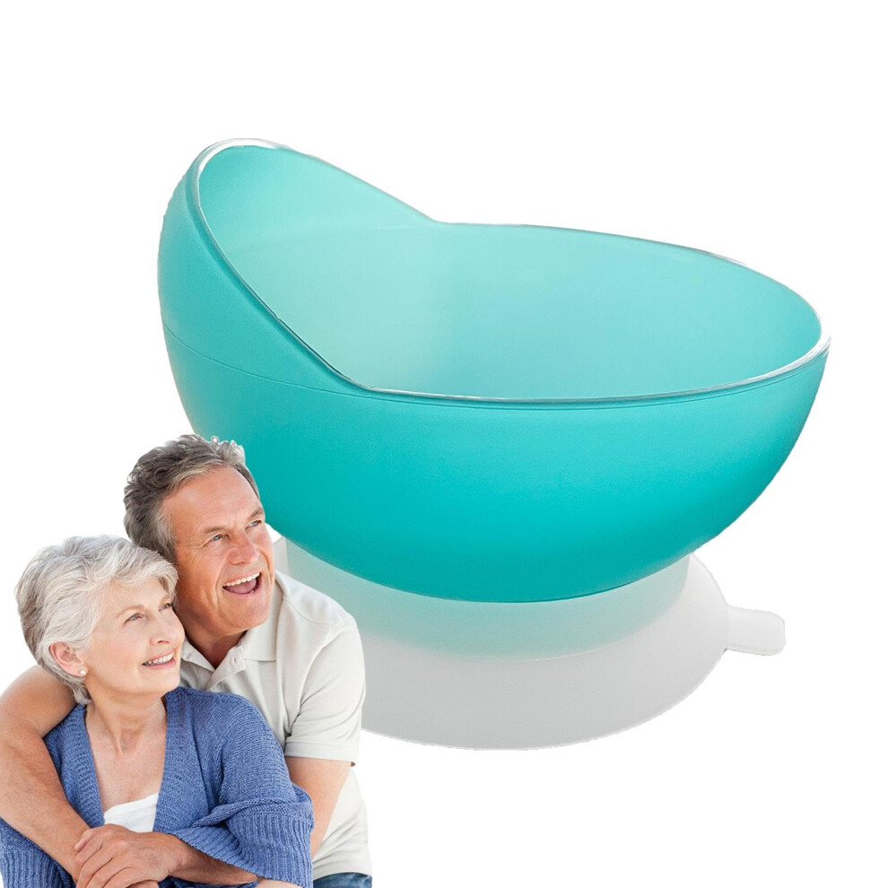 High Low Scoop Bowl with Suction Cup Base | Non-Slip Microwave Safe Plate | Dishwasher Safe Adaptive Tableware for Seniors