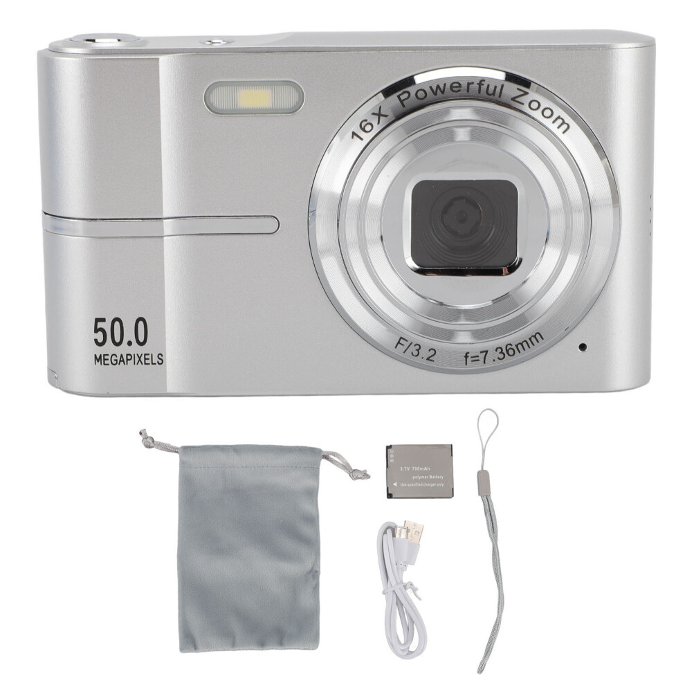Digital Camera 50Mp 1080P Fhd Auto Focus 16X Zoom Gray 8320539577753