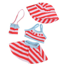 18-Zoll Baby-Doll-Kleidungsset mit Badeanzügen, Oberteil, Rock, Hut & Tasche