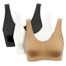 (L, female) 3 Pack Women Sports Bra Wirefree Yoga Bras Tank Top High Intensity Push Up 2025