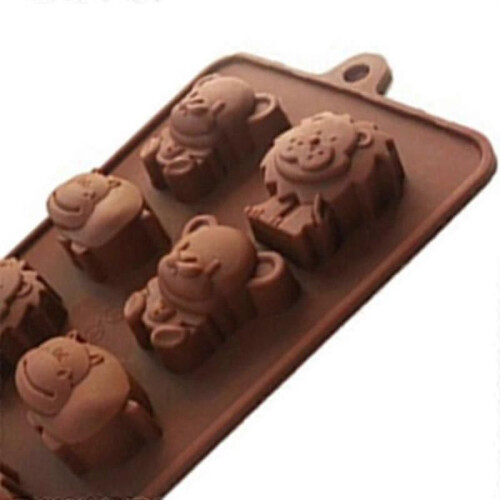 8 hål tecknad djurform silikonchokladform 1