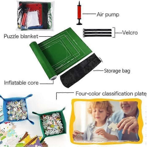 Puzzelmat - ZGEER - Draagbare vilten puzzelmat - Groen 1