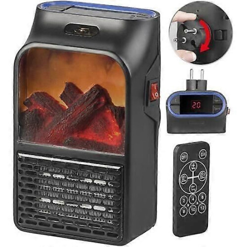 heating fan heater remote control garage camper mobile home 500w 2