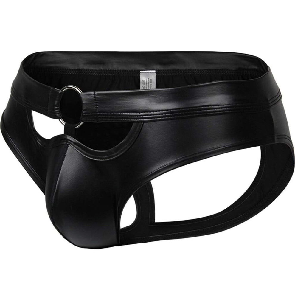 Black Sissy Lingerie Men's Clubwear Wetlook Briefs Xl Faux Leather Boxer Shorts Sexy Erotic Underwear Kinkywear