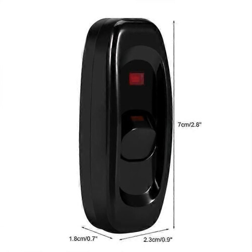 AC 250V 10A Inline ON - OFF Table Desk Lamp Cord Cable Switch with LED Indicator Black HB046 2