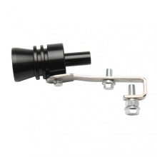 (L, Black) Universal Turbo Sound Exhaust Muffler Pipe Whistle Car Tail Whistle Easy to Install Mini Size Turbo Sound Whistle Simulator