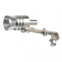 (L, Silver) Universal Turbo Sound Exhaust Muffler Pipe Whistle Car Tail Whistle Easy to Install Mini Size Turbo Sound Whistle Simulator