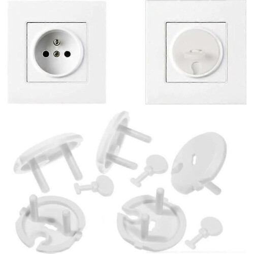 Kits de sécurité bébé et enfant - AMOUNE - Cache-prises électriques - Blanc - Transparent 2