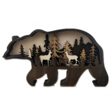 (Brown Bear) 3d Farm Elk Bear Decor Farmhouse Wood Forest And Mountain Ornaments For Home Bedroom Cabin Decoration Zekai