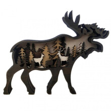 (Elk) 3d Farm Elk Bear Decor Farmhouse Wood Forest And Mountain Ornaments For Home Bedroom Cabin Decoration Zekai